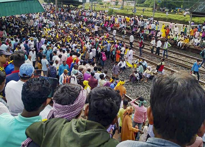 PROTESTS BY KURMIS BLOCKED RAILWAY SERVICES FOR LONG