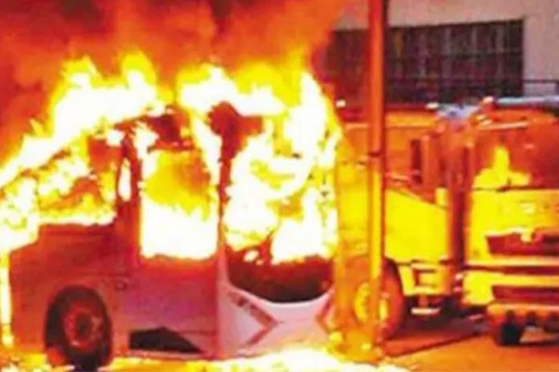 ONE DIES AND TWO INJURED IN ELECTRIC BUS BLAST