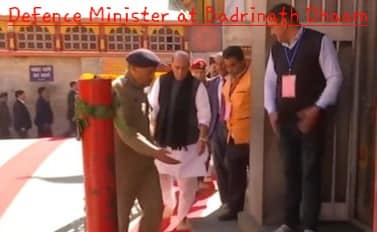 DEFENCE MINISTER VISITS AULI AND BADRINATH DHAAM